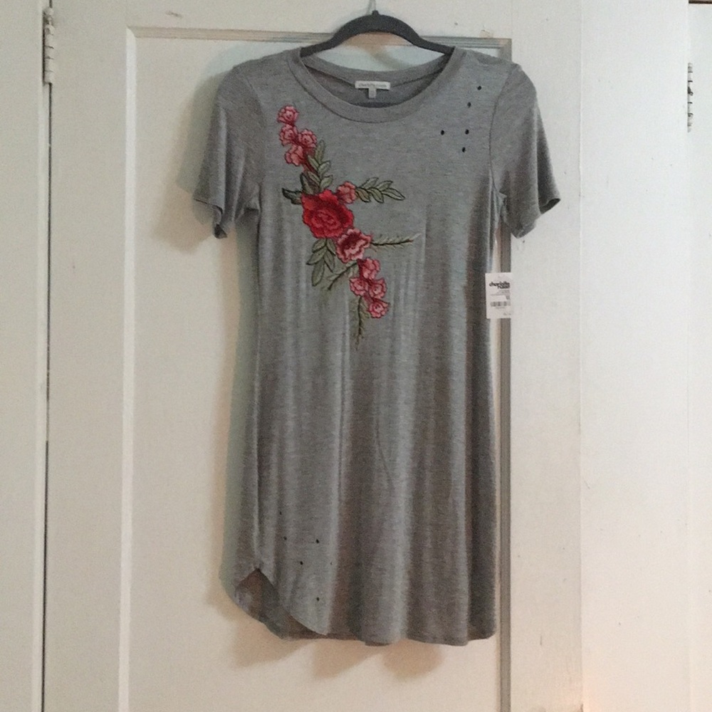 Gray rose dress